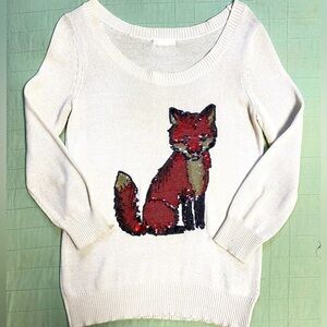 Urban Outfitters Fox Sequins Pullover Sweater